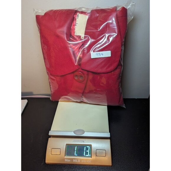 Women's Short red coat jacket Wool Blend Size Small Business Casual Pockets - Picture 13 of 13